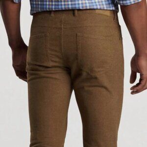 Peter Millar Cotton Flannel Five Pocket Pants Cedar Brown Size 36x32